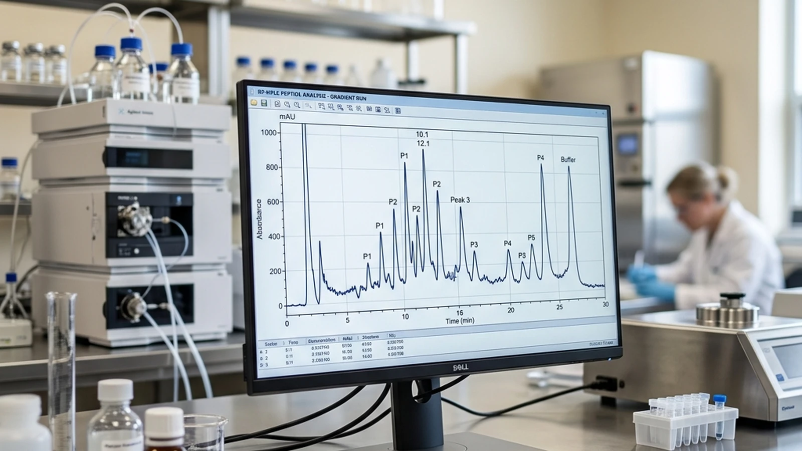 Laboratory HPLC purity verification of a research-grade retatrutide peptide batch
